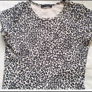 Black/blue cheetah Top